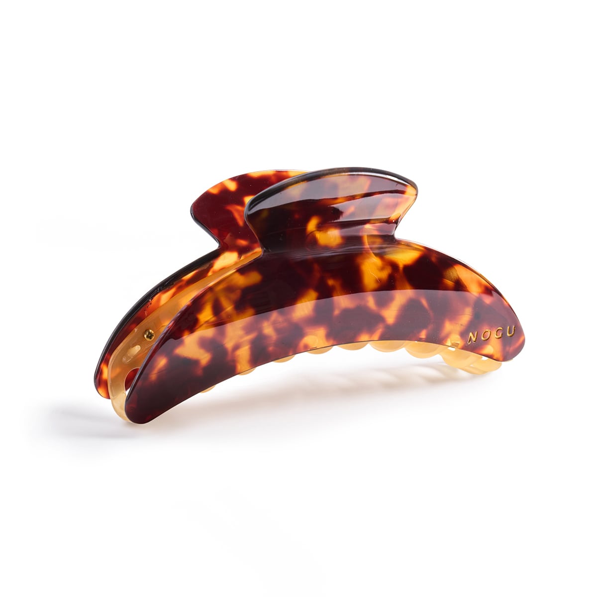 Amber Cloud hair claw with organic cellulose acetate material and tortoiseshell pattern, 11.8 x 5.8 x 4.6 cm by NOGU