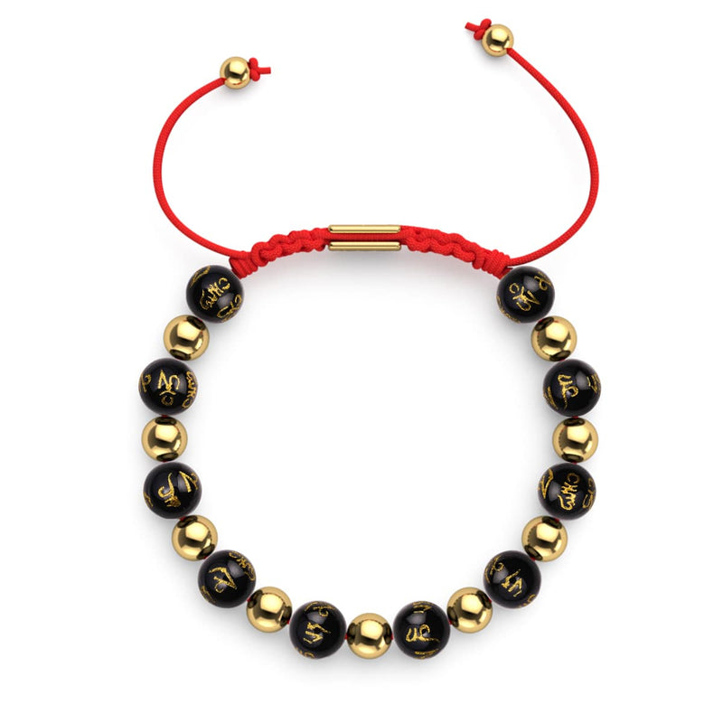 Tibetisches Amulett | Deluxe Obsidian Mantra Armband
