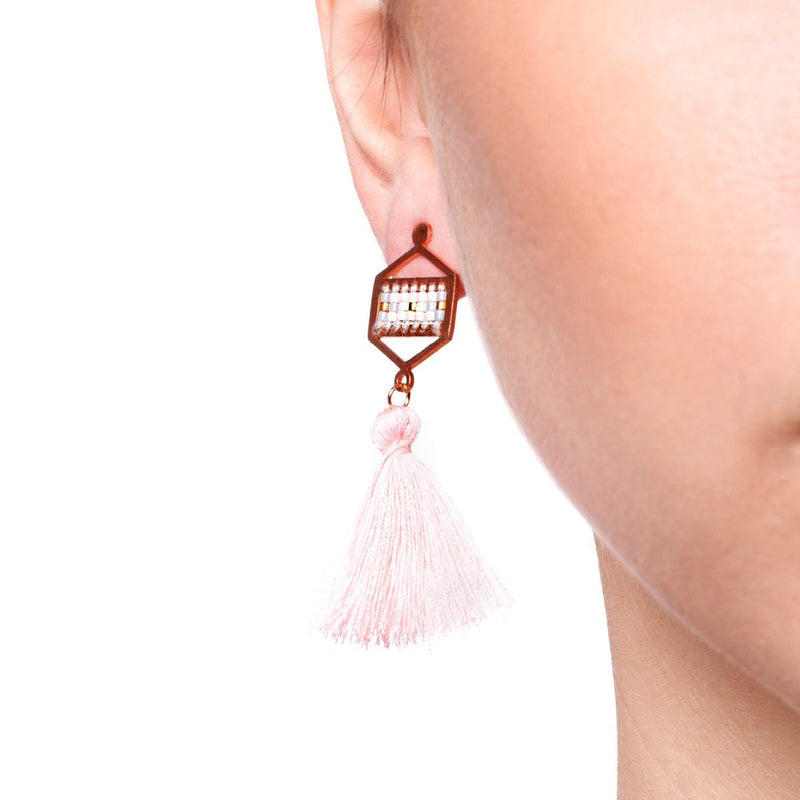 Monterey | 18 Karat Roségold | Boho Fransenohrringe