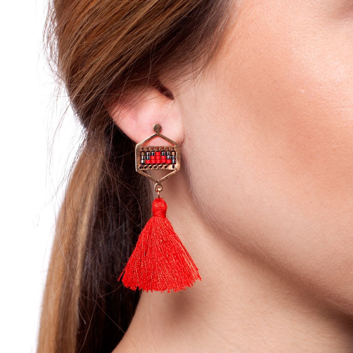 Palo Alto | 18 Karat Roségold | Boho Fransenohrringe