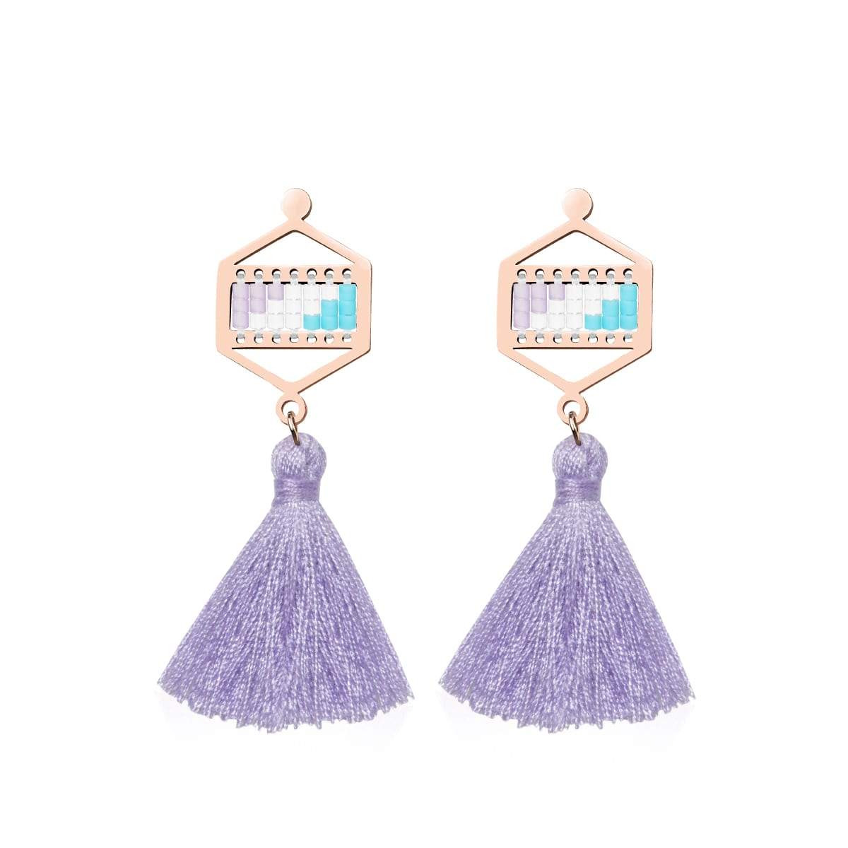 San Clemente | 18 Karat Roségold | Boho Fransenohrringe