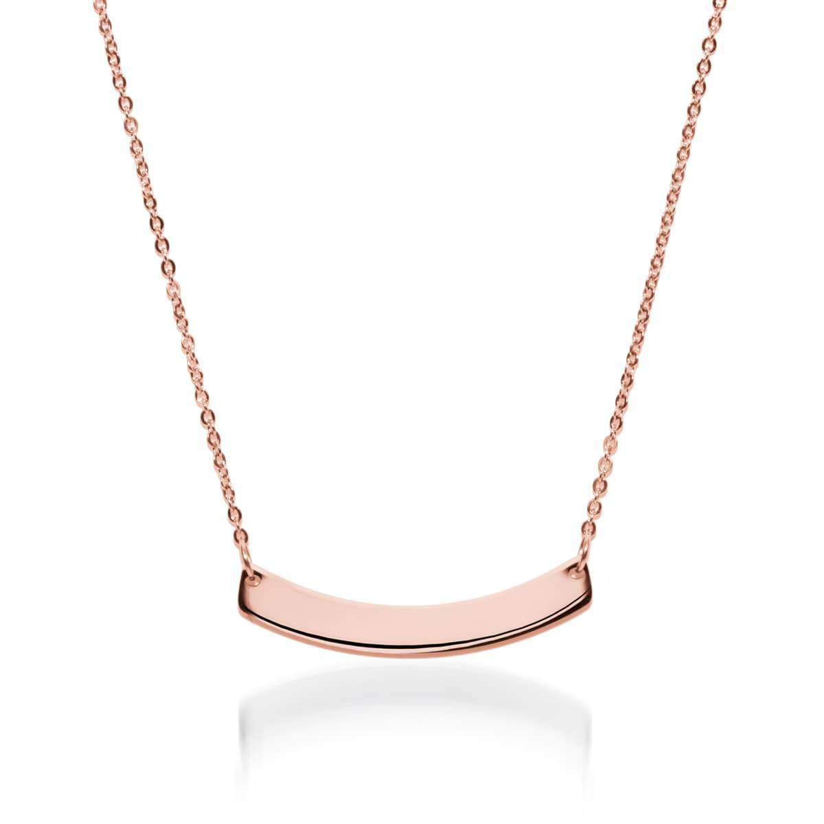 Gebogener minimalistischer Balken | 18 Karat Roségold | Halskette