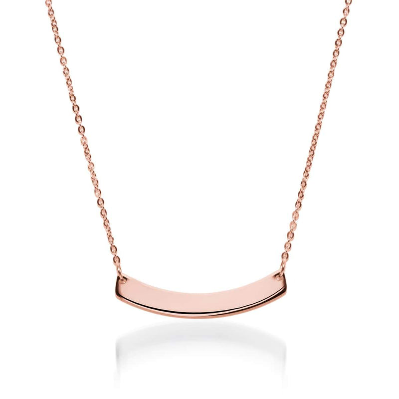 Gebogener minimalistischer Balken | 18 Karat Roségold | Halskette