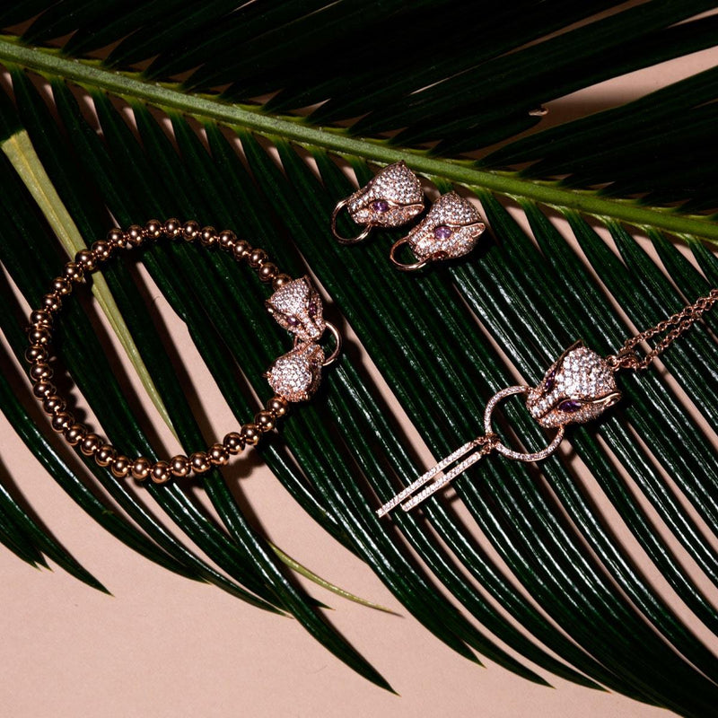 Panthera von Keysi Sayago | 18 Karat Roségold | Zirkonia-Kristallarmband