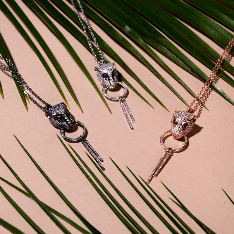 Panthera von Keysi Sayago | 18 Karat Roségold | Halskette mit Zirkonia-Kristallen