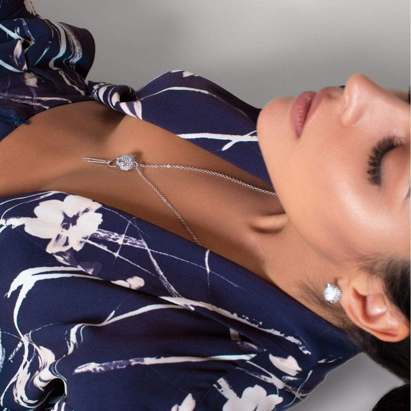 Panthera von Keysi Sayago | 18 Karat Weißgold | Halskette mit Zirkonia-Kristallen