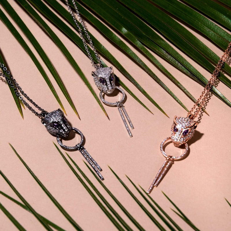 Panthera von Keysi Sayago | Rotguss | Zirkonia-Kristallkette