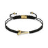 Schwarzes Makramee-Armband mit Haifischzahn von Lauren Howe | 925er Sterlinggold Vermeil | Schwarzer Kristall