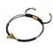 Schwarzes Makramee-Armband mit Haifischzahn von Lauren Howe | 925er Sterlinggold Vermeil | Schwarzer Kristall