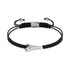 Schwarzes Makramee-Armband mit Haifischzahn von Lauren Howe | 925er Sterlingsilber | Kristall