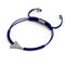 Haifischzahn-Marineblaues Makramee-Armband von Lauren Howe | 925er Sterlingsilber | Kristall