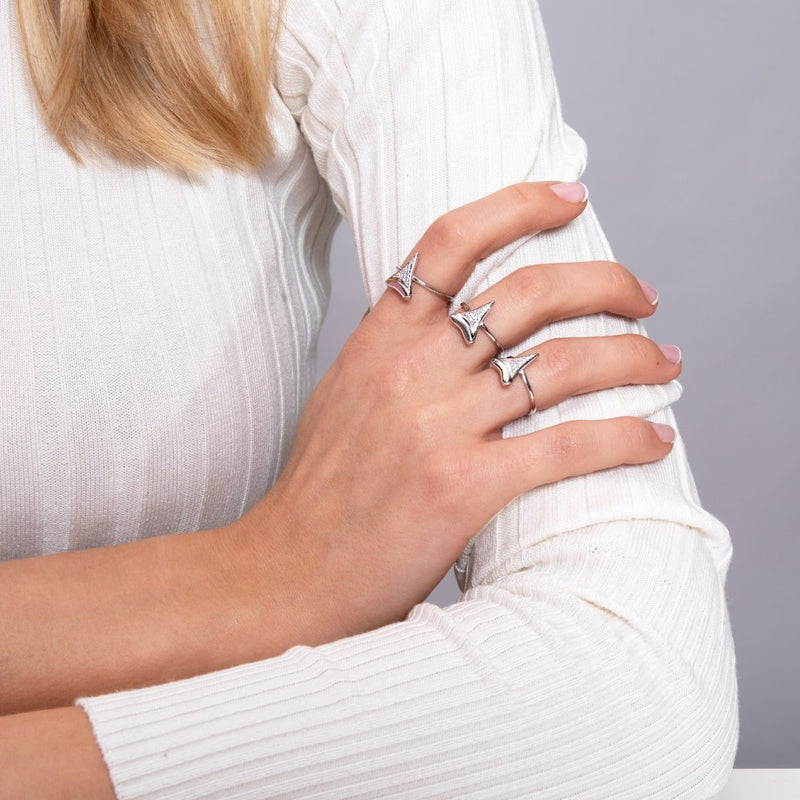 Haifischzahnring von Lauren Howe | 925er Sterlingsilber | Kristall