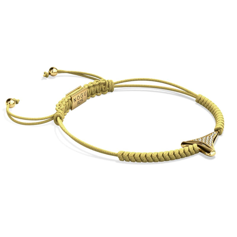 Haifischzahn-Sand-Makramee-Armband von Lauren Howe | 925er Sterlinggold Vermeil | Kristall