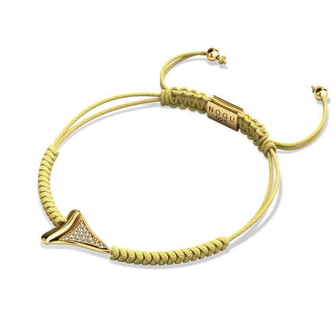 Haifischzahn-Sand-Makramee-Armband von Lauren Howe | 925er Sterlinggold Vermeil | Kristall