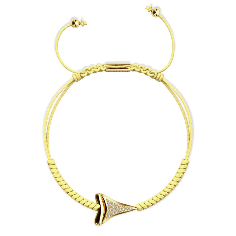 Haifischzahn-Sand-Makramee-Armband von Lauren Howe | 925er Sterlinggold Vermeil | Kristall