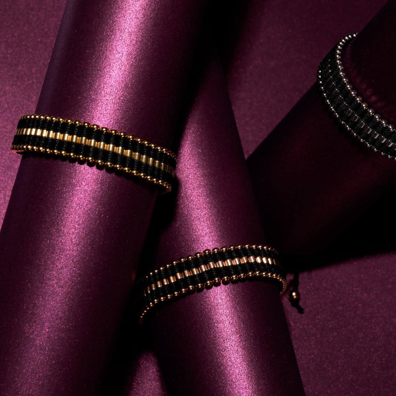 Schwarz | 18 Karat Gold | Amici Armband