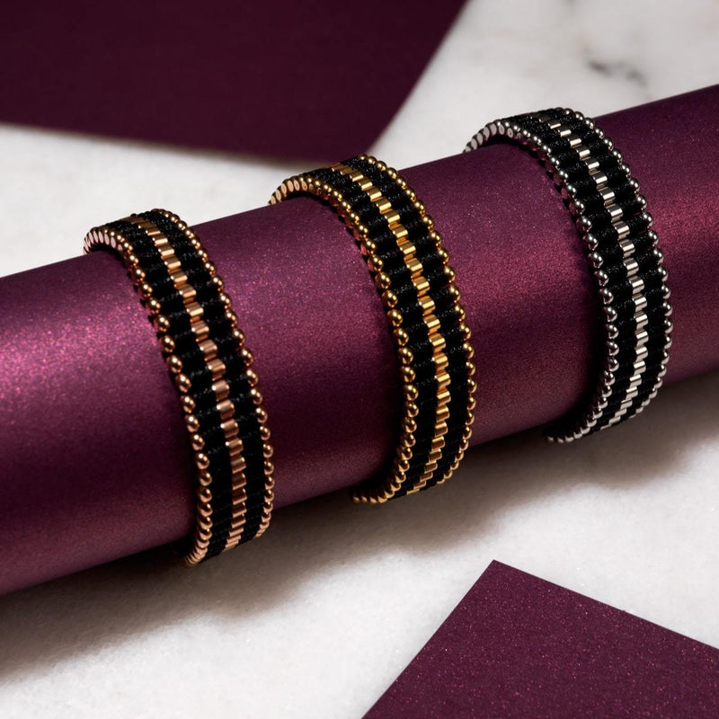 Schwarz | 18 Karat Roségold | Amici Armband