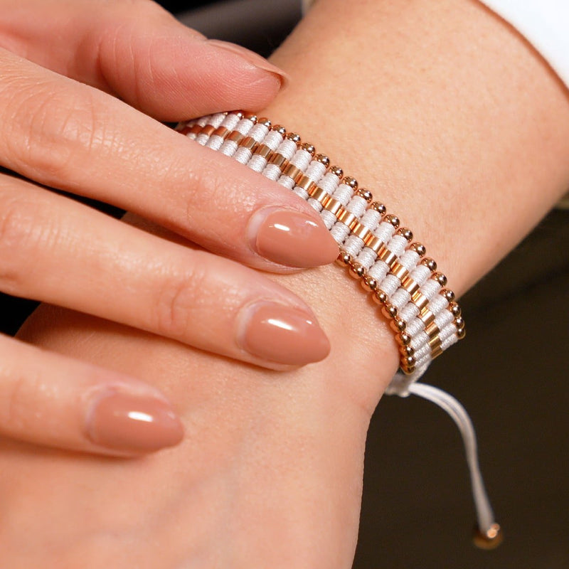 Weiß | 18 Karat Roségold | Amici Armband