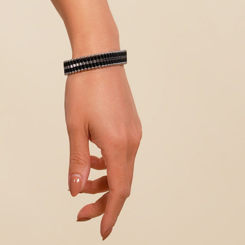 Schwarz | Silber | Amici Armband