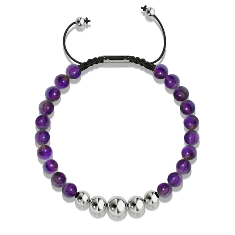 Amethyst | Silber | Balance Edelstein Makramee Armband