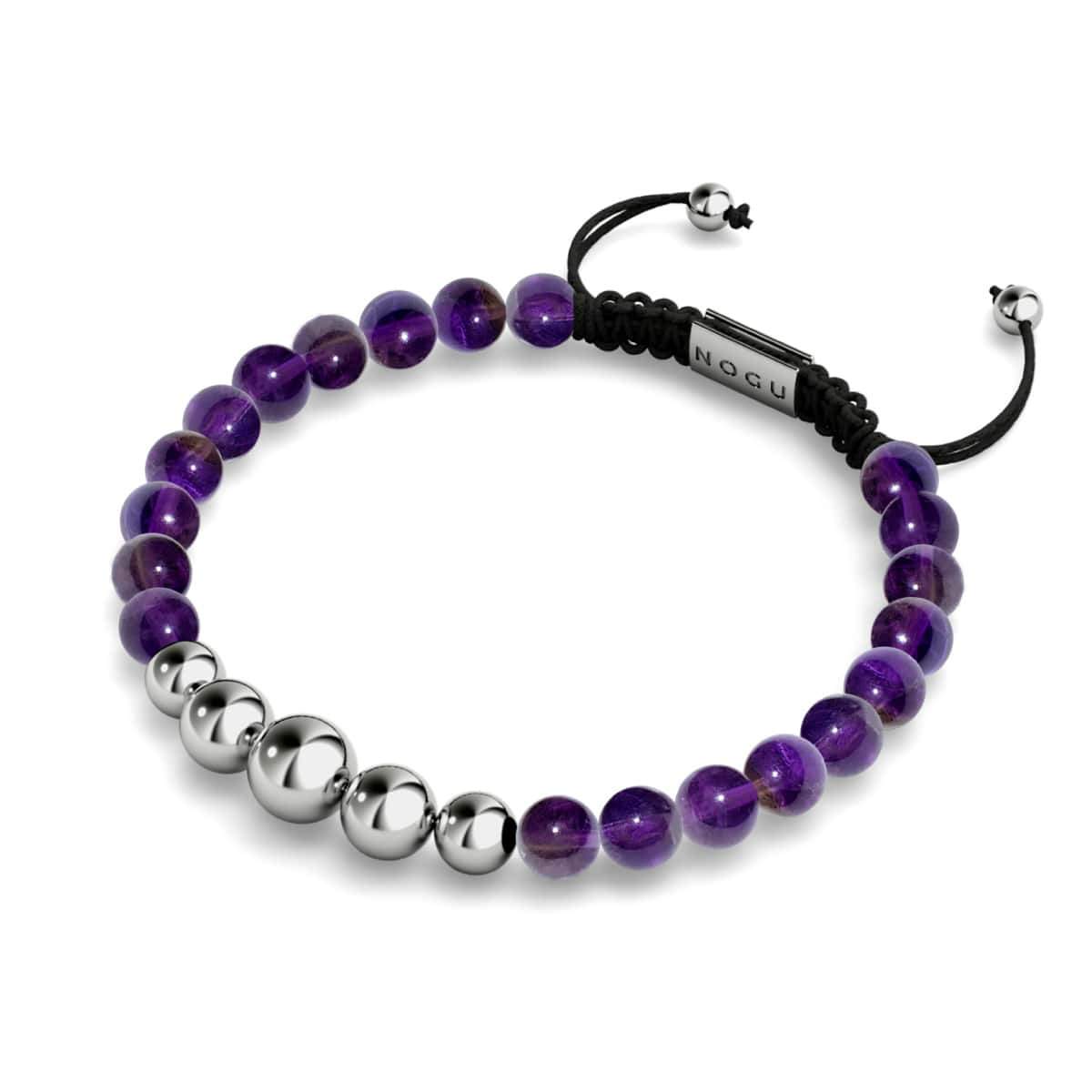 Amethyst | Silber | Balance Edelstein Makramee Armband
