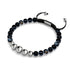 Schwarzer Linienachat | Silber | Balance Edelstein Makramee Armband