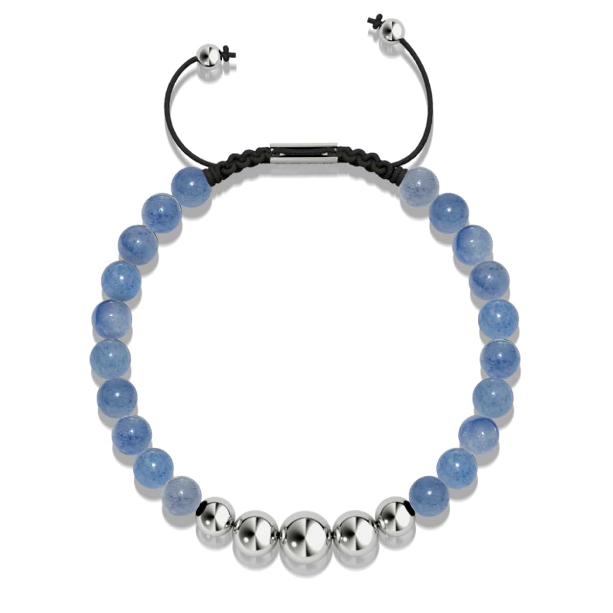 Blauer Aventurin | Silber | Balance Edelstein Makramee Armband