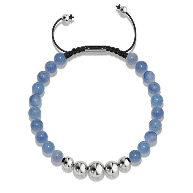 Blauer Aventurin | Silber | Balance Edelstein Makramee Armband