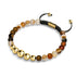 Grauer Linienachat | Gold | Balance Edelstein Makramee Armband