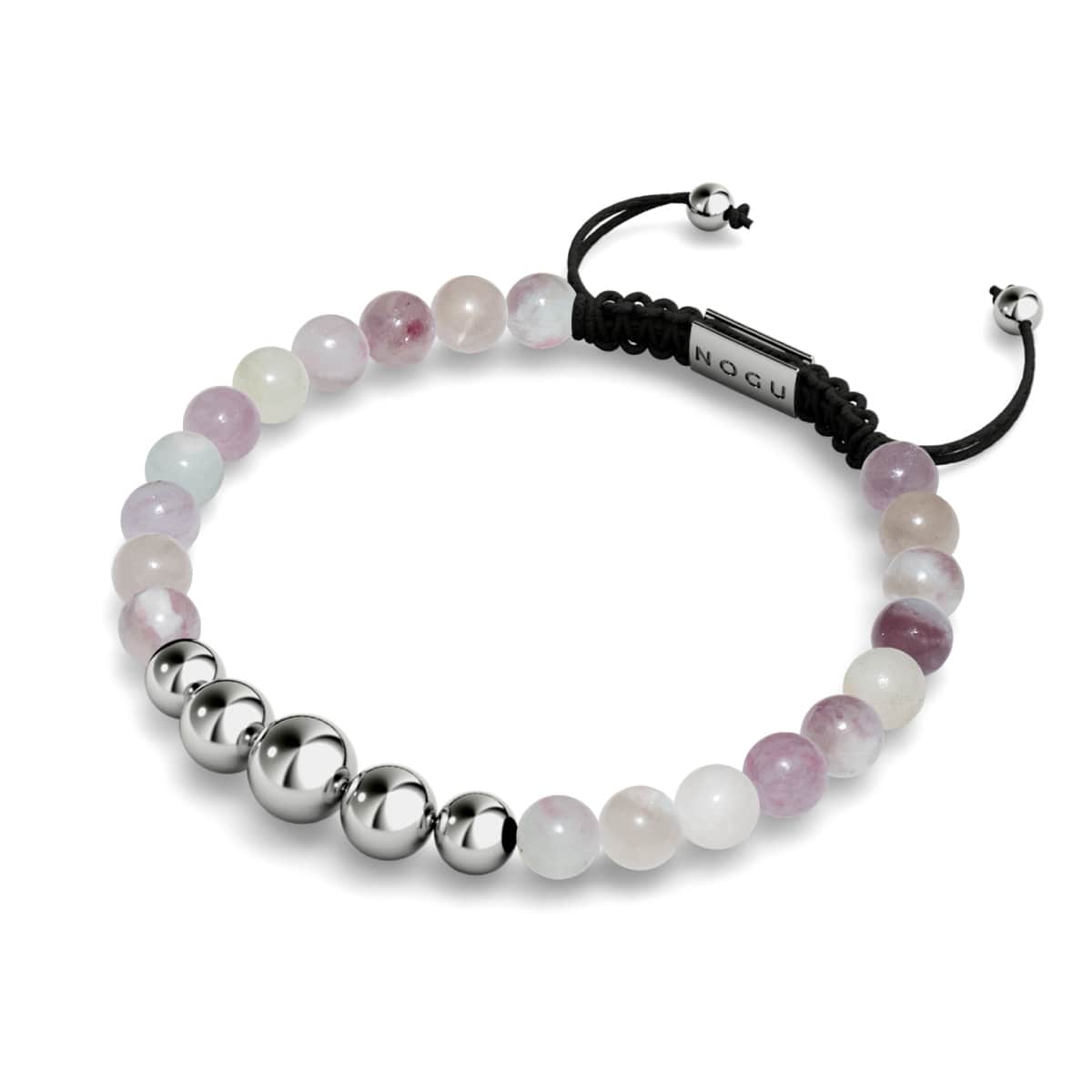 Lila Achat | Silber | Balance Edelstein Makramee Armband