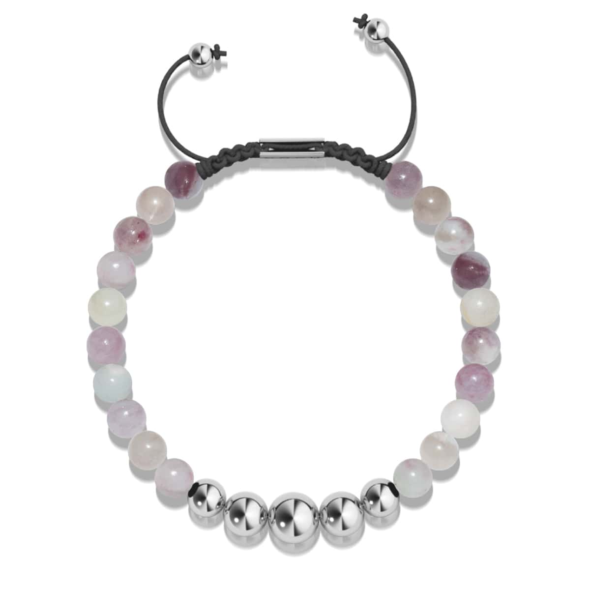 Lila Achat | Silber | Balance Edelstein Makramee Armband