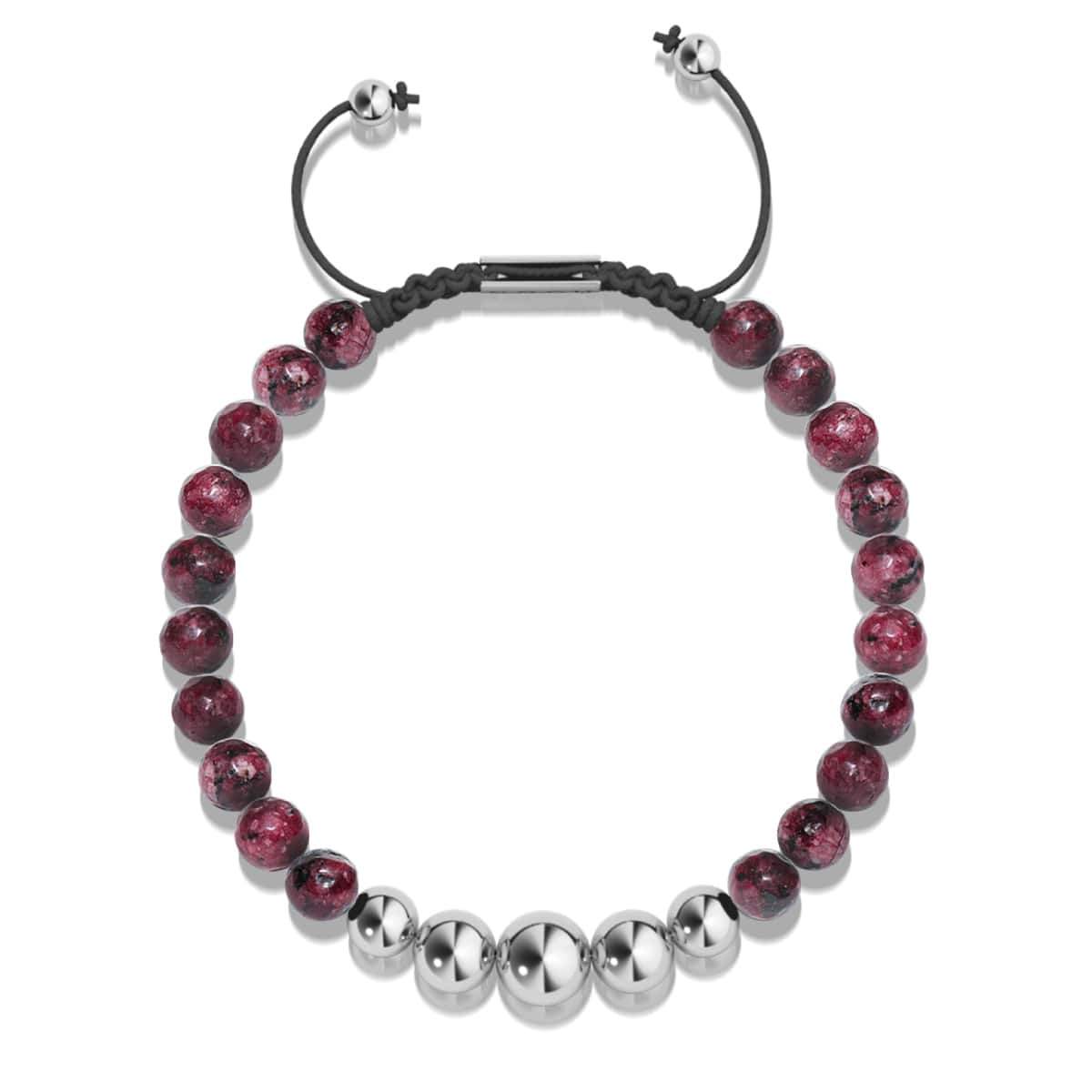 Maulbeerachat | Silber | Balance Edelstein Makramee Armband