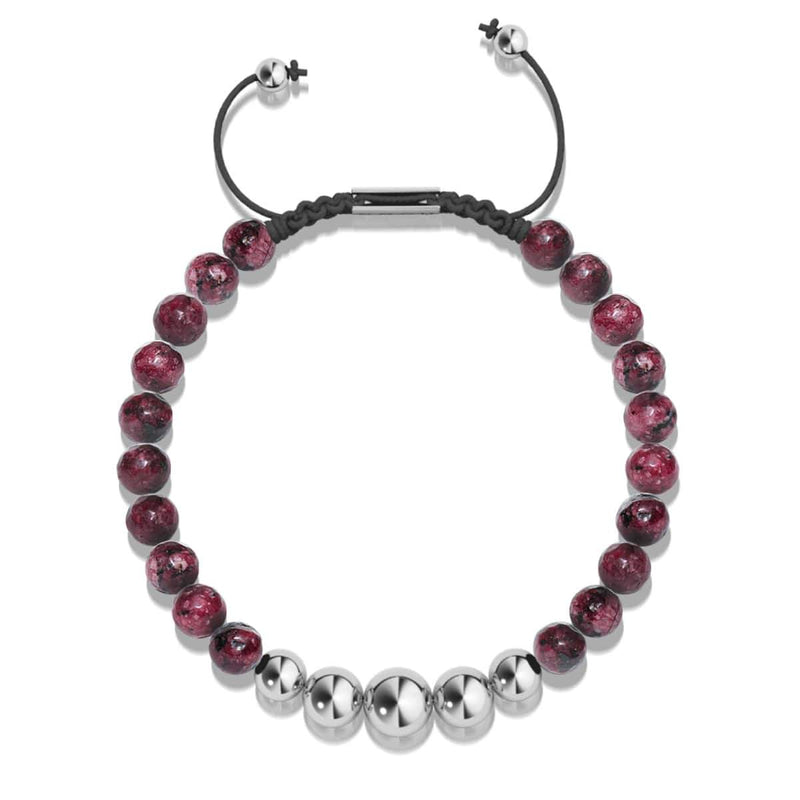 Maulbeerachat | Silber | Balance Edelstein Makramee Armband