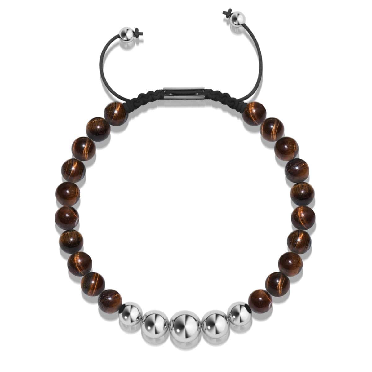 Tigerauge | Silber | Balance Edelstein Makramee Armband