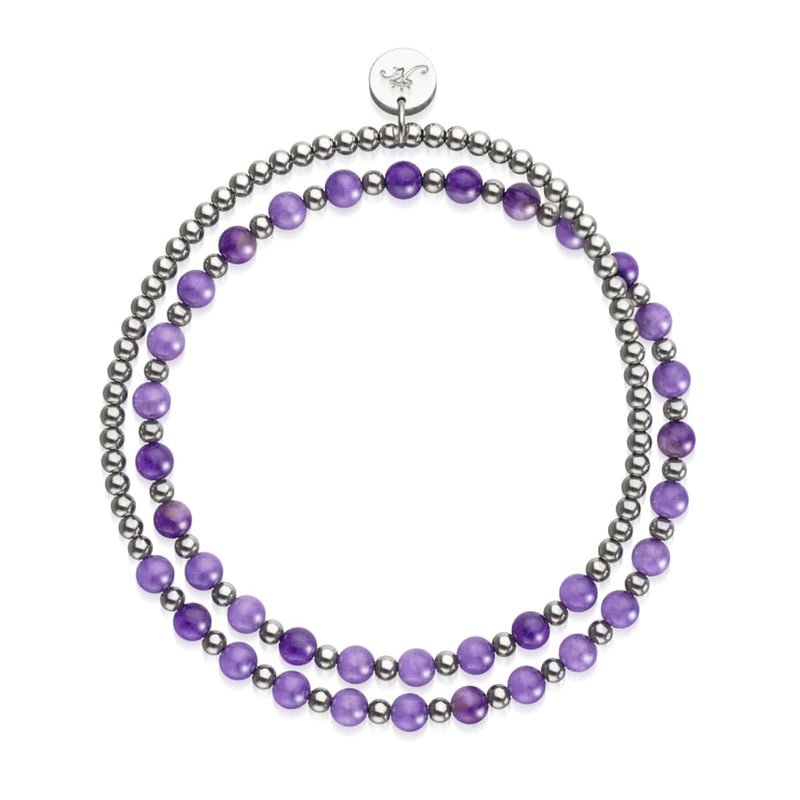 Amethyst x Weißgold | Boho Edelstein Wrap