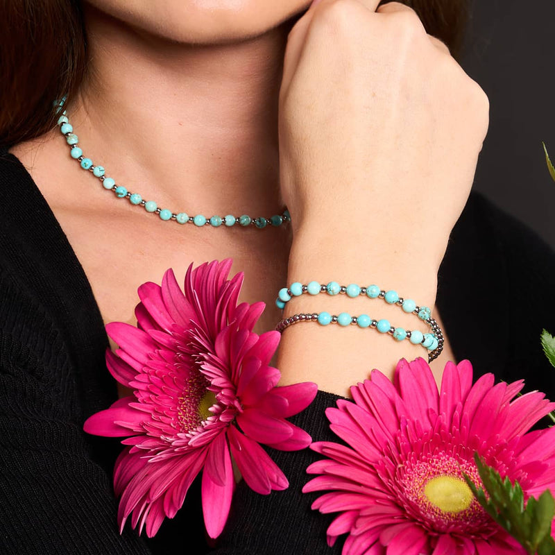 Türkis x Weißgold | Boho Edelstein Wrap