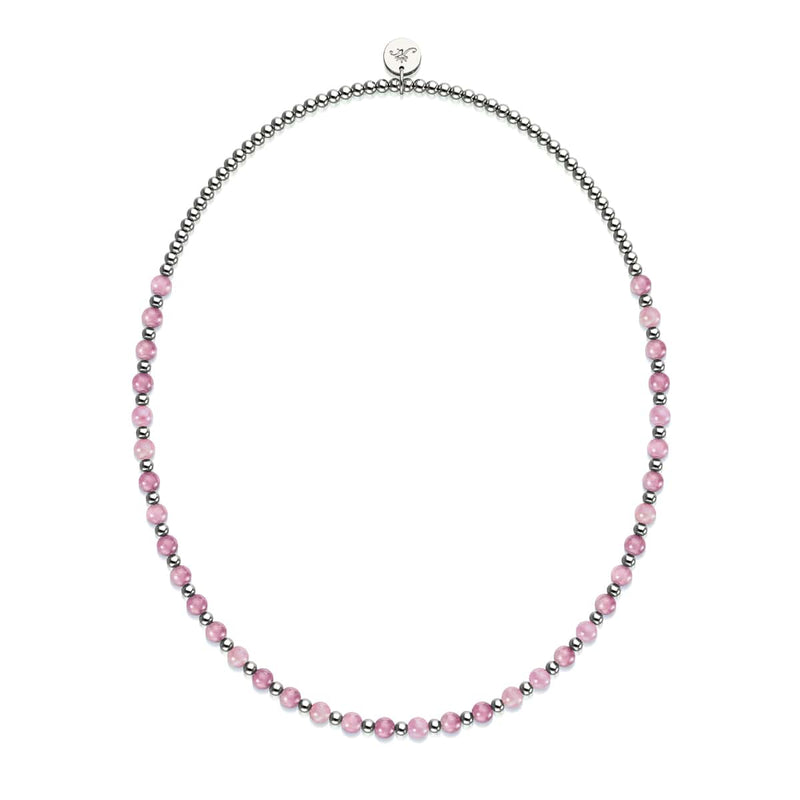 Wassermelonenquarz x Weißgold | Boho Edelstein Wrap