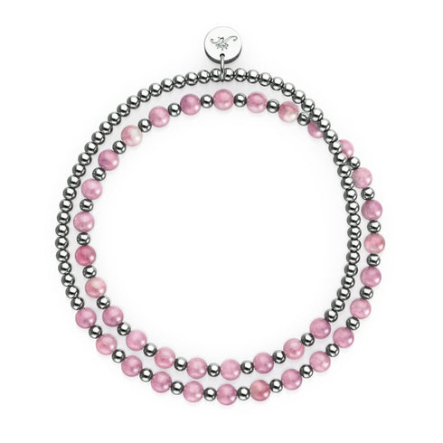 Wassermelonenquarz x Weißgold | Boho Edelstein Wrap