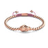 Vergoldeter Buddha | 18 Karat Roségold | Rosa | Makramee Charmballa Armband