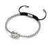 Vergoldeter Buddha | Silber | Schwarz | Makramee Charmballa Armband