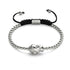 Vergoldeter Buddha | Silber | Schwarz | Makramee Charmballa Armband
