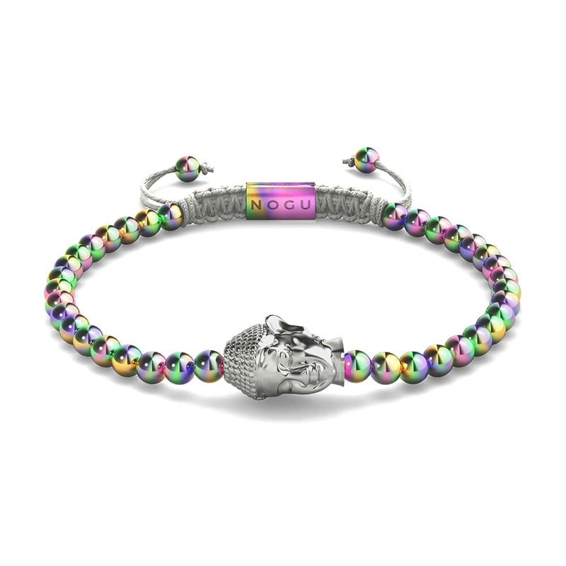 Vergoldeter Buddha | Einhorn Silber x Weiß | Charmballa Armband