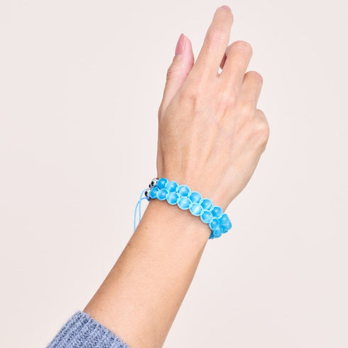 Aquamarin | Silber | Cheshire-Glas Charmballa-Armband