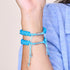 Aquamarin | Silber | Cheshire-Glas-Doppel-Makramee-Armband