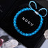 Aquamarin | Silber | Cheshire-Glas-Doppel-Makramee-Armband