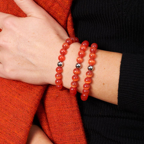 Blutmond | 925 Sterling Silber | Cheshire Glas Armband