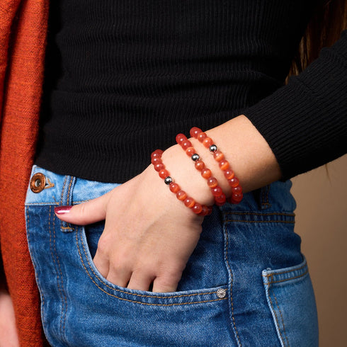 Blutmond | 925 Sterling Silber | Cheshire Glas Armband
