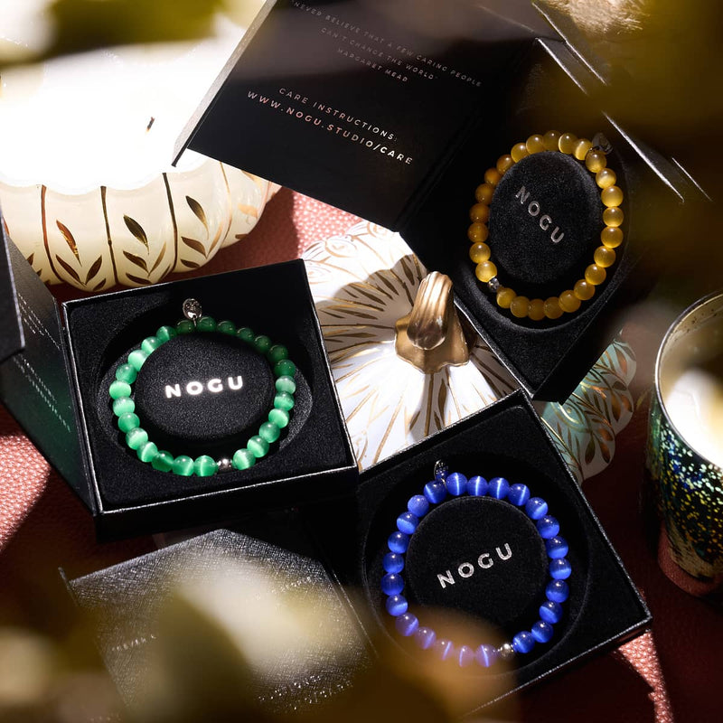 Raupe | 925er Sterlingsilber | Cheshire-Glasarmband