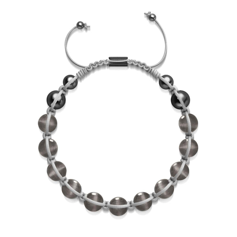Anthrazit | Silber | Charmballa-Armband aus Cheshire-Glas