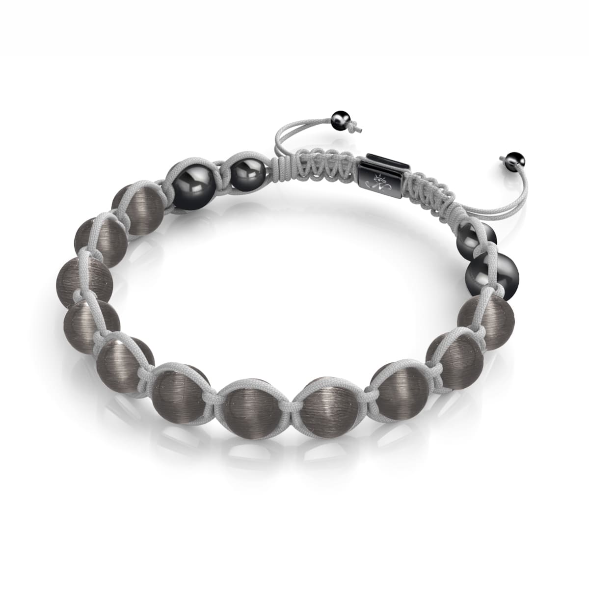 Anthrazit | Silber | Charmballa-Armband aus Cheshire-Glas